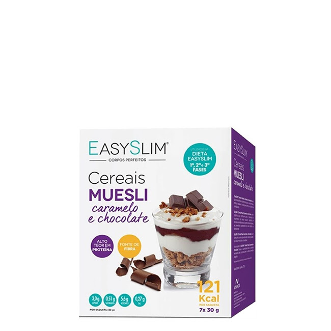 EasyslimCaramelChocolateMuesliCereal7x30g イージースリム シリアル. ミューズリー小袋 7x30gr - 画像 (1)