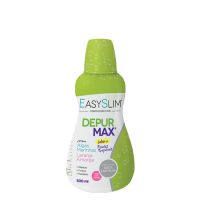 Bottle  of  Easyslim  Depurmax  Tropical  Fruits  by  Easyslim,  a  liquid  supplement  indicated  for  draining  and  reducing  fat.