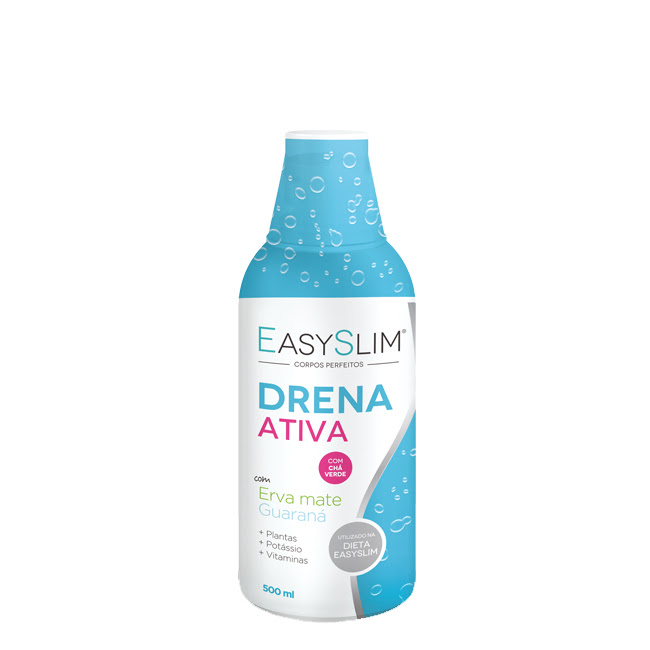 EasyslimDrenaAtivaSupplement500ml Bottle of Easyslim Drena Ativa Supplement by Easyslim, a liquid supplement indicated for active drainage and fat elimination.