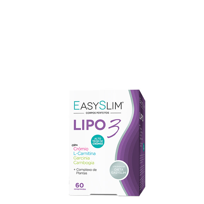 EasyslimLipo3Tabletsx60 Box of Easyslim Lipo3 Tablets by Easyslim, a dietary supplement indicated for appetite control and weight loss process.