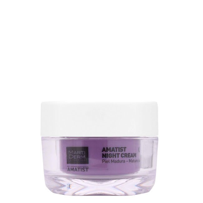MartidermAmatistNightCream50ml Jar of Martiderm Amatist Night Cream by Martiderm, a face cream indicated for nourishing and revitalizing mature skin at night.