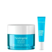 Product  container  of  Neutrogena  Hydro  Boost  Set  by  Neutrogena,  a  gel  and  cream  set  indicated  for  intense  hydration  of  oily  skin.