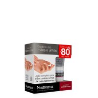 Product  container  of  Neutrogena  Hand  &  Nail  Cream  Duo  by  Neutrogena,  a  cream  indicated  for  dry  hands  and  brittle  nails.