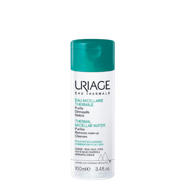 Uriage-Eau-Micellaire-Thermale-agua-Micelar-Peles-Mistas-a-Oleosas-100ml Bottle of Uriage Thermal Micellar Water Combination to Oily Skin by Uriage, a micellar water indicated for eliminating excess oil.