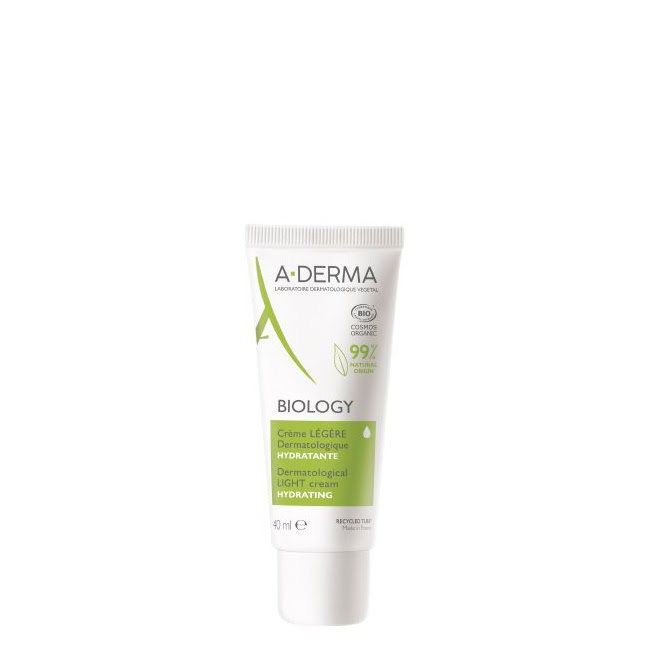 A-DermaBiologyDermatologicalLightCream40ml Tube of A-Derma Biology Dermatological Light Cream, a light cream indicated for moisturizing normal to combination skin.