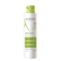 Bottle  of  A-Derma  Biology  Dermatological  Make-up  Remover  Lotion,  a  bio  milk  indicated  for  moisturizing  makeup  removal.