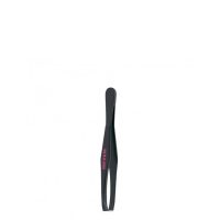 Product  container  of  Beter  Straight  Tip  Tweezers  Black,  a  steel  tool  indicated  for  removing  hair  from  face  and  body.