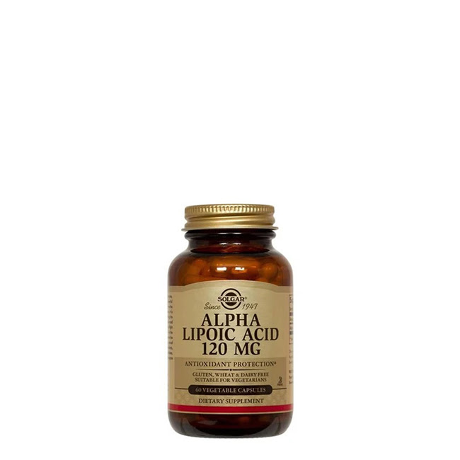 SolgarAlphaLipoicAcid120mgVegetableCapsulesx60 Solgar Ácido Alfa-lipoico 120mg Cápsulas Vegetales x60 - Image 1