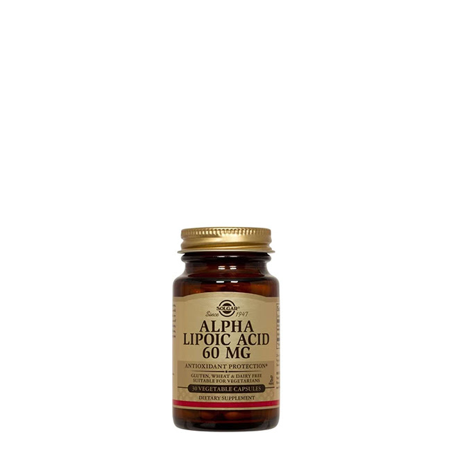 SolgarAlphaLipoicAcid60mgVegetableCapsulesx30 Solgar Ácido Alfa-lipoico 60mg Cápsulas Vegetales x30 - Image 1