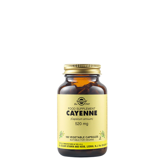 SolgarCayenne520mgVegetableCapsulesx100 Solgar Cayena 520mg Cápsulas Vegetales x100 - Image 1
