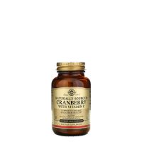 Bottle  of  Solgar  Cranberry  with  Vitamin  C  by  Solgar,  a  vegetable  capsule  indicated  for  urinary  tract  health.