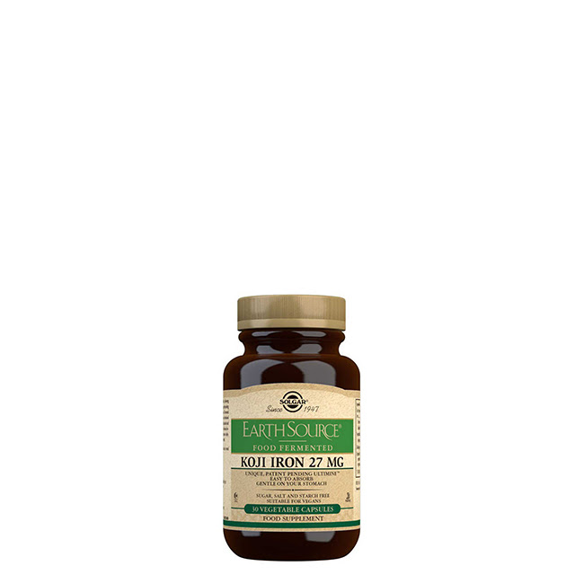 SolgarEarthSourceKojiIron27mgVegetableCapsulesx30 ソルガー・アースソース 麹菌鉄 27mg ベジタブルカプセル x30 - 画像 (1)