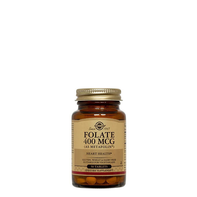 SolgarFolateMetafolin400mcgTabletsx50 Solgar Ácido Fólico (L-metilfolato) 400mcg Comprimidos x50 - Image 1