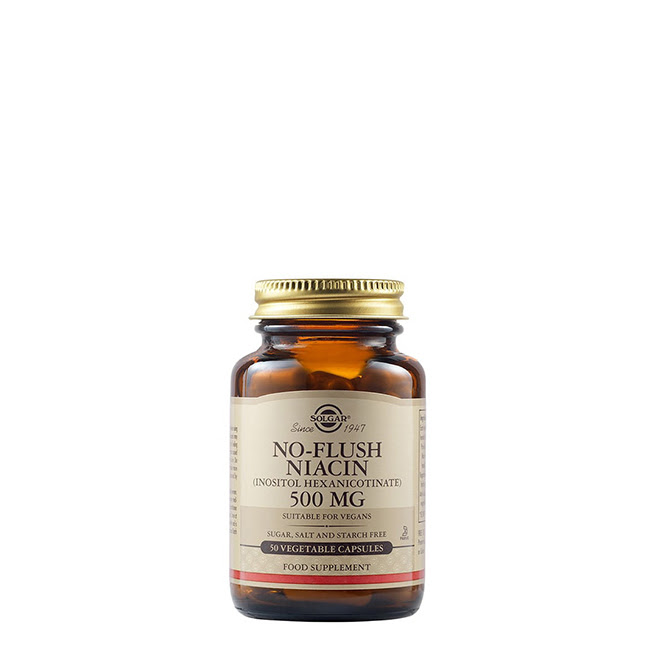 SolgarNo-FlushNiacin500mgVegetableCapsulesx50 ソルガー・ノーフラッシュ・ナイアシン 500mg ベジタブル・カプセル x50 - 画像 (1)
