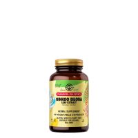 Bottle  of  Solgar  S.F.P.  Gingko  Biloba  Vegetable  Capsules  by  Solgar,  a  dietary  supplement  indicated  for  normal  brain  function.