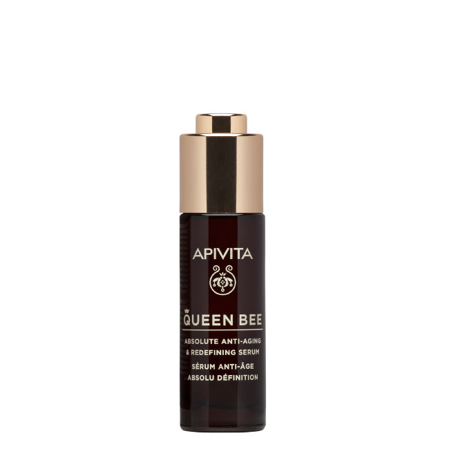 ApivitaQueenBeeAbsoluteAnti-AgingandRedefiningSerum30ml Bottle of Apivita Queen Bee Absolute Anti-Aging and Redefining Serum by Apivita, a serum indicated for aging skin.