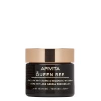 Jar  of  Apivita  Queen  Bee  Absolute  Anti-Aging  and  Regenerating  Cream  by  Apivita,  a  light  cream  indicated  for  reducing  wrinkles.