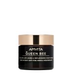 Jar  of  Apivita  Queen  Bee  Absolute  Anti-Aging  and  Replenishing  Night  Cream  by  Apivita,  a  rich  cream  indicated  for  night  repair.