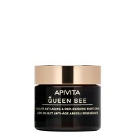 Jar  of  Apivita  Queen  Bee  Absolute  Anti-Aging  and  Replenishing  Night  Cream  by  Apivita,  a  rich  cream  indicated  for  night  repair.