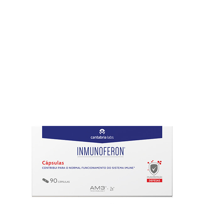 InmunoferonImmuneSystemCapsulesx90 Box of Inmunoferon Immune System Capsules by Inmunoferon, a supplement indicated for strengthening immune defenses.
