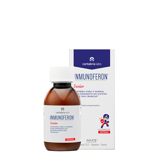 InmunoferonImmuneSystemSyrup150ml Bottle of Inmunoferon Junior Immune System Syrup by Inmunoferon, a syrup indicated for strengthening children immune defenses.