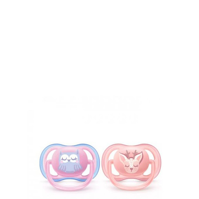 PhilipsAventPacifiersUltraAirAnimalGirl0-6Mx2 Philips Avent Pacifiers Ultra Air Animal Girl 0-6M x2