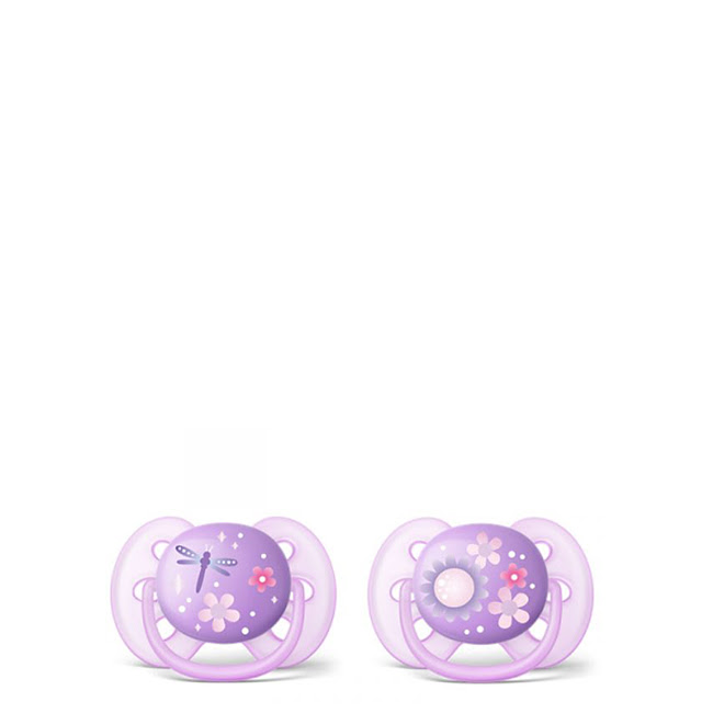 PhilipsAventPacifiersUltraSoftDecoGirl6-18Mx2 Philips Avent Pacifiers Ultra Soft Deco Girl 6-18M x2