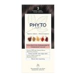 Box of Phytocolor Permanent Hair Color 3 Dark Brown by Phytocolor, a hair dye indicated for natural color and grey coverage.