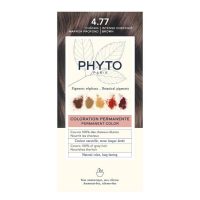 Box  of  Phytocolor  Permanent  Hair  Color  4.77  Intense  Chestnut  Brown  by  Phytocolor,  a  hair  dye  indicated  for  natural  color  and  shine.