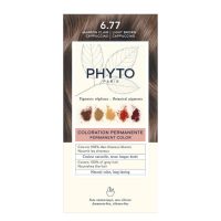 Box  of  Phytocolor  Permanent  Hair  Color  6.77  Light  Brown  Cappuccino  by  Phytocolor,  a  hair  dye  indicated  for  natural  color  and  shine.