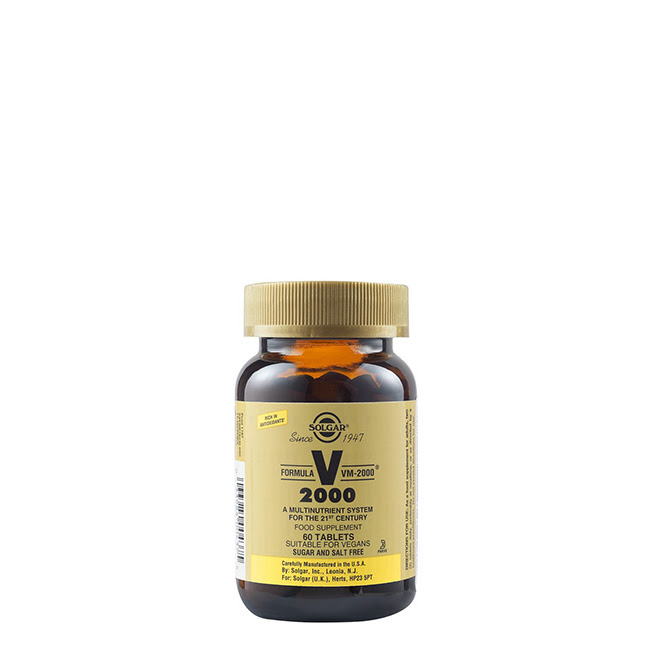 SolgarVM-2000Tabletsx60 Bottle of Solgar VM-2000 by Solgar, tablets indicated for reducing tiredness and promoting energy levels.