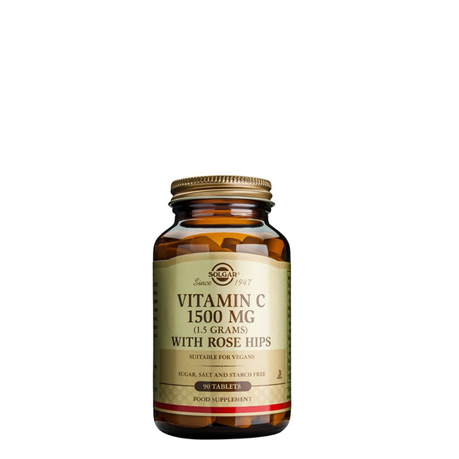 SolgarVitaminC1500mgRoseHipsTabletsx90 ソルガー ビタミンC 1500mg ローズヒップ 錠剤 x90 - 画像 (1)