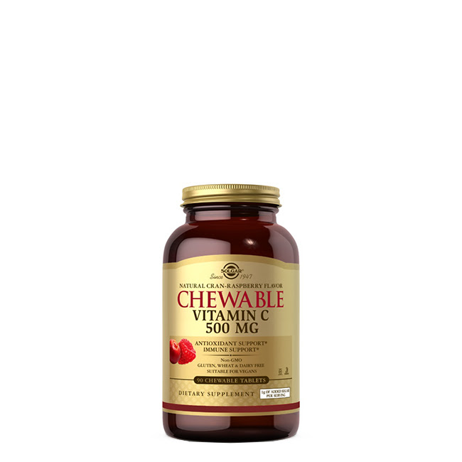SolgarVitaminC500mgCran-RaspberryChewableTabletsx90 ソルガー ビタミンC 500mg クランラズベリー チュアブル錠 x90 - 画像 (1)