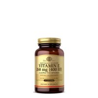 Bottle  of  Solgar  Vitamin  E  400  IU  by  Solgar,  vegetable  softgels  indicated  for  antioxidant  support  and  cell  protection.