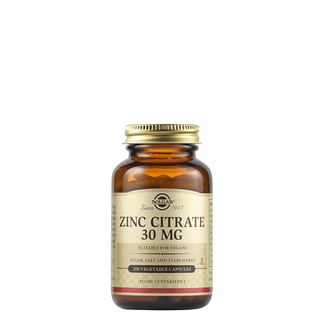 SolgarZincCitrate30mgVegetableCapsulesx100 Solgar Zinc Citrate 30mg Vegetable Capsules x100
