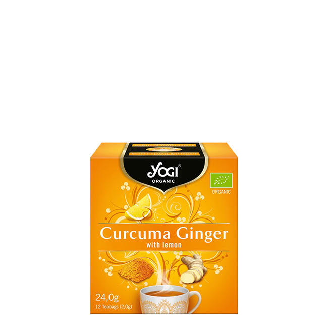 YogiBioTurmericGingerTeabagsx12 Yogi Bio Cúrcuma Jengibre Bolsitas x12 - Image 1