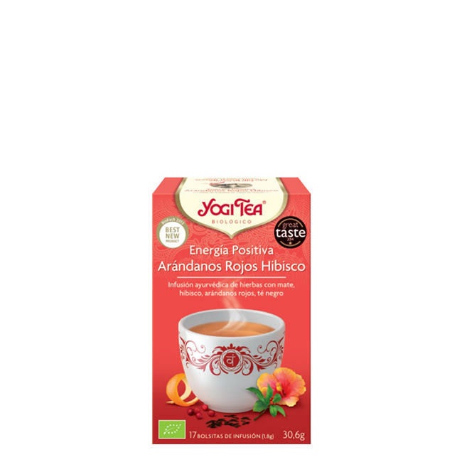 YogiTeaBioPositiveEnergyCranberryHibiscusTeabagsx17 ヨギティー 有機ポジティブエナジー クランベリーハイビスカス ティーバッグ x17 - 画像 (1)