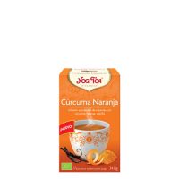 Box  of  Yogi  Tea  Bio  Turmeric  Orange  by  Yogi  Tea,  herbal  teabags  indicated  for  a  soothing  and  aromatic  infusion  experience.