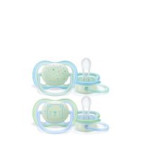 Buy Philips Avent Pacifiers Ultra Air Night Time 0-6M Boy x2 Online | In Stock & Worldwide Shipping - Idivia