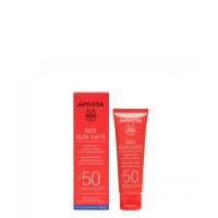 Product  container  of  Apivita  Bee  Sun  Safe  Hydra  Fresh  Cream  SPF50  by  Apivita,  a  gel-cream  indicated  for  sun  protection  and  hydration.