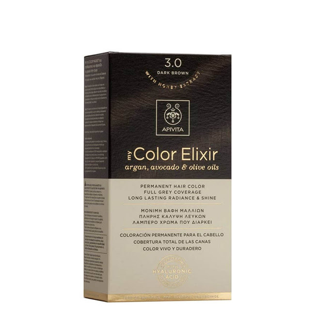 ApivitaMyColorElixirPermanentHairColor30DarkBrown アピヴィータ マイカラーエリクサー パーマネントヘアカラー3.0 ダークブラウン - 画像 (1)