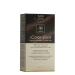 Box of Apivita My Color Elixir Permanent Hair Color 5.03 Light Brown Gold by Apivita, a hair dye indicated for light brown gold color.
