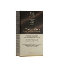 Box  of  Apivita  My  Color  Elixir  Permanent  Hair  Color  5.03  Light  Brown  Gold  by  Apivita,  a  hair  dye  indicated  for  light  brown  gold  color.