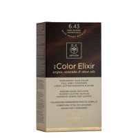 Box  of  Apivita  My  Color  Elixir  Permanent  Hair  Color  6.43  Dark  Blonde  Copper  Gold  by  Apivita,  a  hair  dye  indicated  for  copper  gold  blonde.