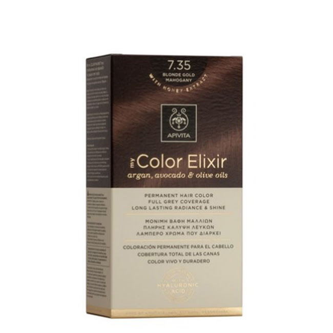 ApivitaMyColorElixirPermanentHairColor735BlondeGoldMahogany Apivita My Color Elixir Coloração Permanente Cor 7.35 Loiro Dourado Mogno - Image 1