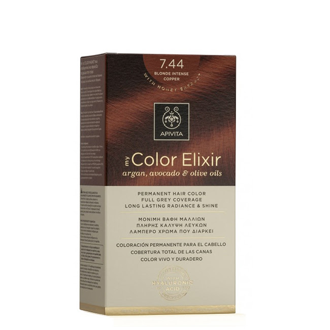 ApivitaMyColorElixirPermanentHairColor744BlondeIntenseCopper Apivita My Color Elixir Coloração Permanente Cor 7.44 Loiro Acobreado Intenso - Image 1
