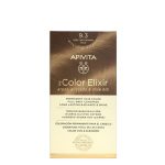 Box  of  Apivita  My  Color  Elixir  Permanent  Hair  Color  9.3  Very  Light  Blonde  Gold,  a  creamy  dye  indicated  for  radiant  hair  color.