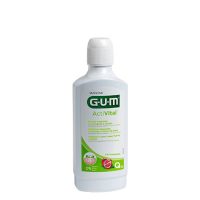 Bottle  of  GUM  ActiVital  Mouthwash  500ML  by  GUM,  a  liquid  mouthwash  indicated  for  complete  oral  hygiene  and  gum  health.