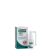 Spray  of  GUM  Afta  Clear  Spray  by  GUM,  a  spray  indicated  for  protecting  and  healing  canker  sores  and  mouth  lesions.