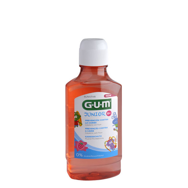 GUMJuniorMouthwashStrawberry300ml GUM Junior Enjuague Bucal Fresa 300ml - Image 1